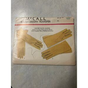Vintage 1936 Kaumagraph McCall Pattern #373 Handstitched Gloves Large (7-7.25)